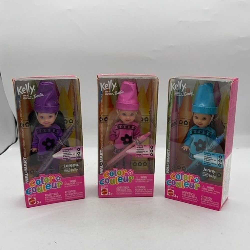 Barbie Kelly Lorena Jenny Color Couleur Crayon dolls Set